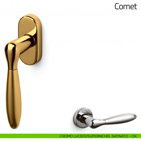 Maniglia per finestra martellina DK Comet Olivari cromo lucido/supernichel satinato
