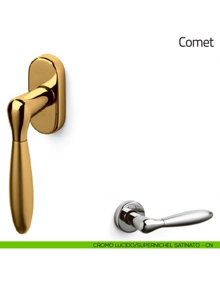 Maniglia per finestra martellina DK Comet Olivari cromo lucido/supernichel satinato