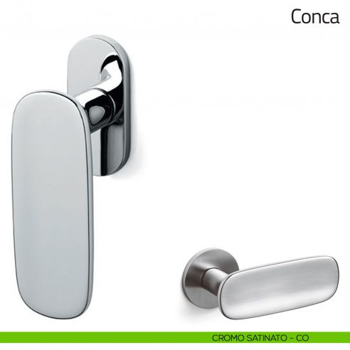 Maniglia per finestra martellina DK Conca Olivari bassa cromo satinato