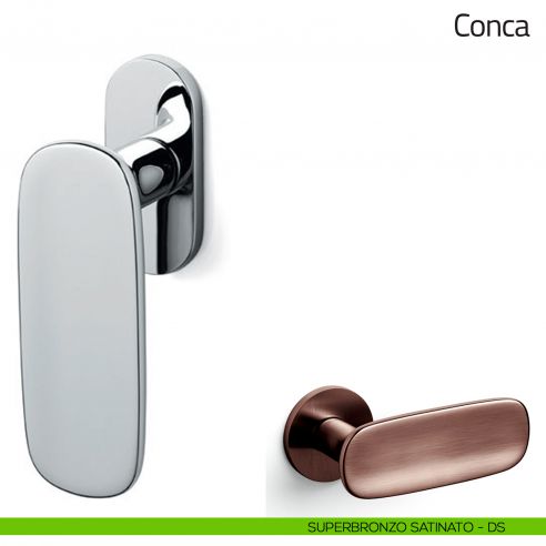 Maniglia per finestra martellina DK Conca Olivari bassa superbronzo satinato