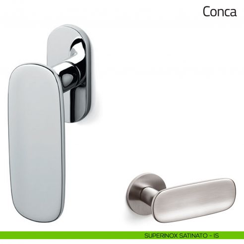 Maniglia per finestra martellina DK Conca Olivari bassa superinox satinato