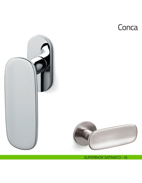 Maniglia per finestra martellina DK Conca Olivari bassa superinox satinato