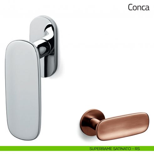 Maniglia per finestra martellina DK Conca Olivari bassa superrame satinato