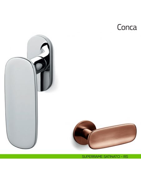 Maniglia per finestra martellina DK Conca Olivari bassa superrame satinato