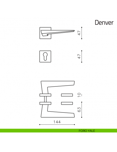 Maniglia per porta Denver Olivari foro yale