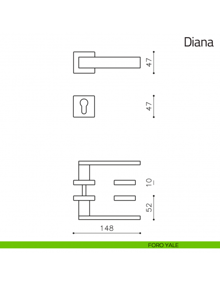 Maniglia per porta Diana Olivari foro yale