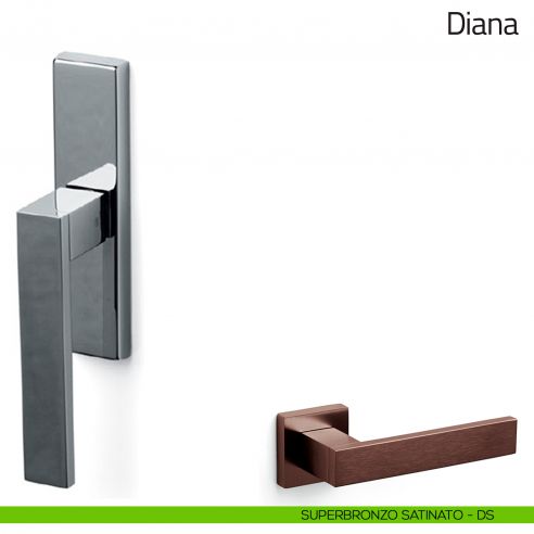 Maniglia per finestra cremonese Diana Olivari superbronzo satinato