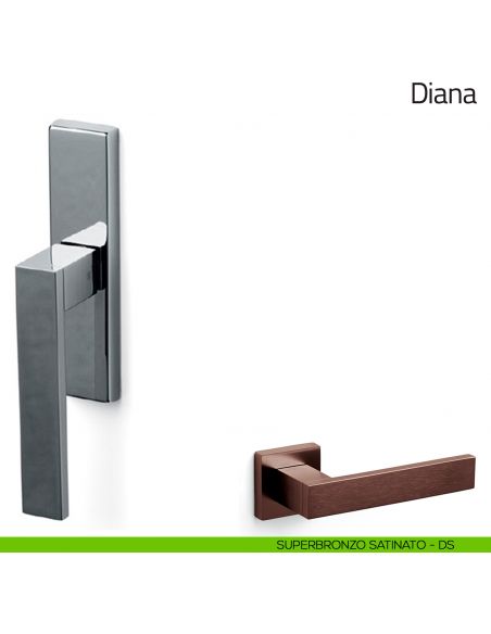 Maniglia per finestra cremonese Diana Olivari superbronzo satinato