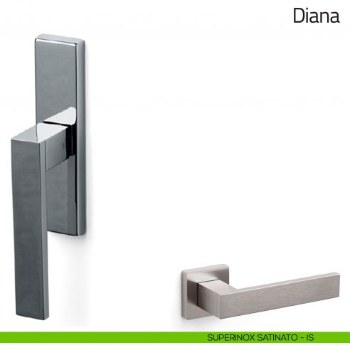 Maniglia per finestra cremonese Diana Olivari superinox satinato