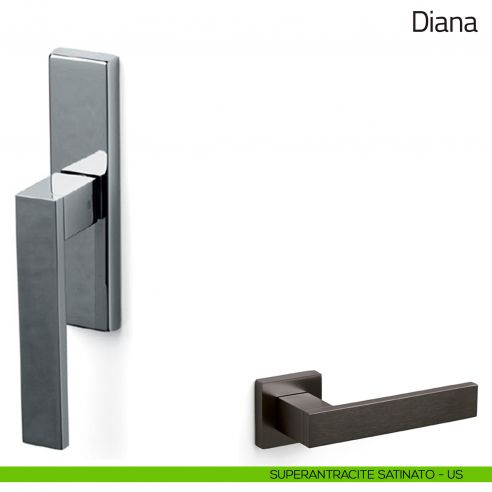 Maniglia per finestra cremonese Diana Olivari superantracite satinato