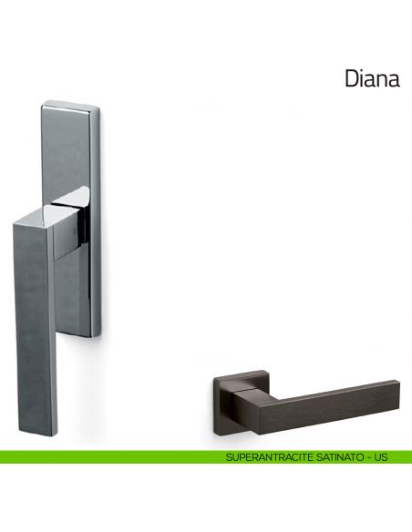 Maniglia per finestra cremonese Diana Olivari superantracite satinato
