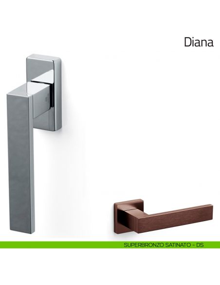 Maniglia per finestra martellina DK Diana Olivari superbronzo satinato