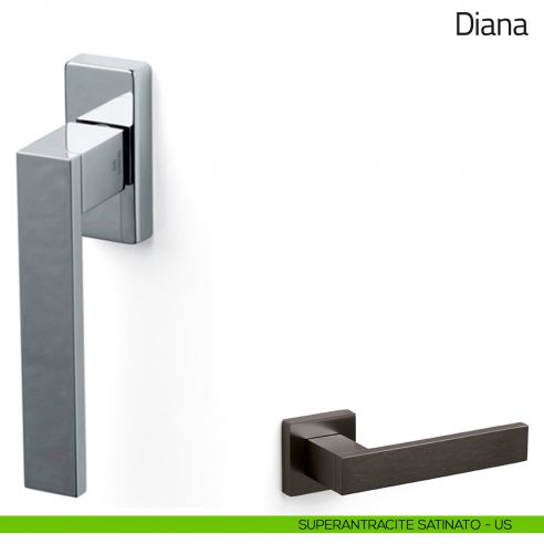Maniglia per finestra martellina DK Diana Olivari superantracite satinato