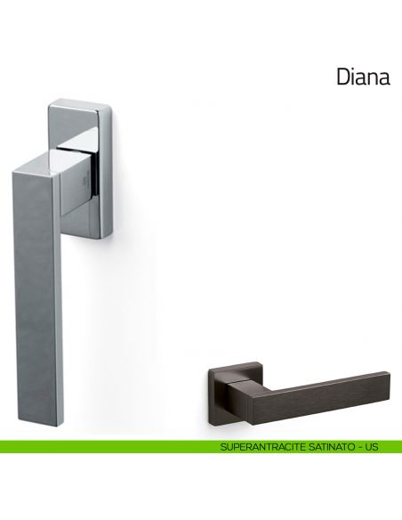 Maniglia per finestra martellina DK Diana Olivari superantracite satinato