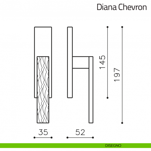Maniglia per finestra cremonese Diana Chevron Olivari disegno