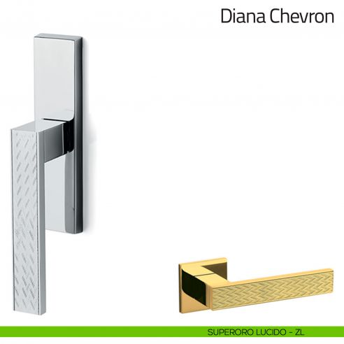 Maniglia per finestra cremonese Diana Chevron Olivari superoro lucido