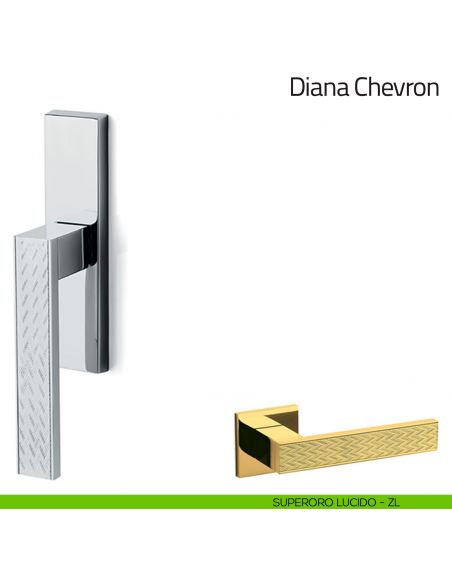 Maniglia per finestra cremonese Diana Chevron Olivari superoro lucido