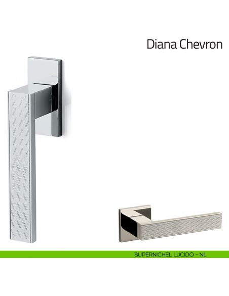 Maniglia per finestra martellina DK Diana Chevron Olivari bassa supernichel lucido
