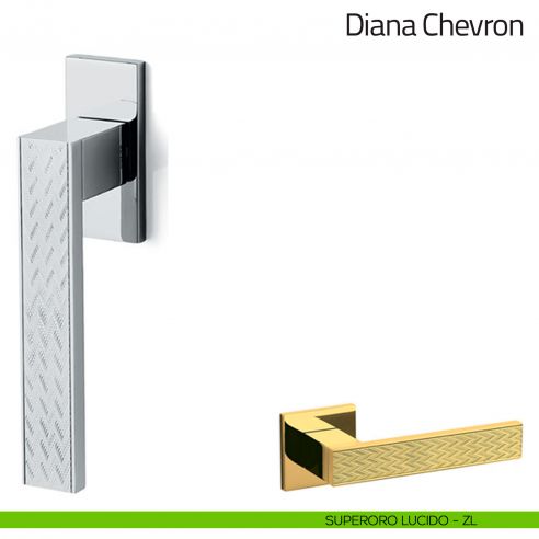 Maniglia per finestra martellina DK Diana Chevron Olivari bassa superoro lucido