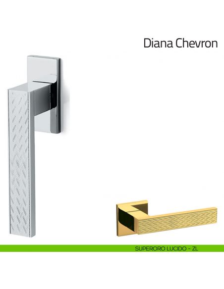 Maniglia per finestra martellina DK Diana Chevron Olivari bassa superoro lucido