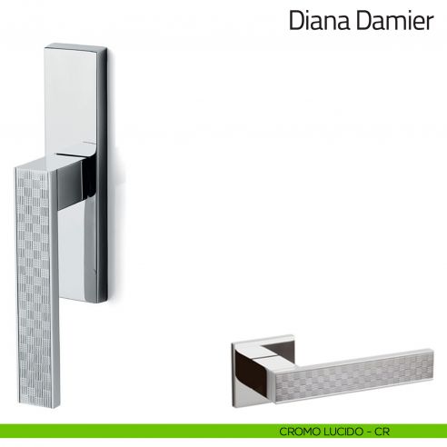 Maniglia per finestra cremonese Diana Damier Olivari cromo lucido