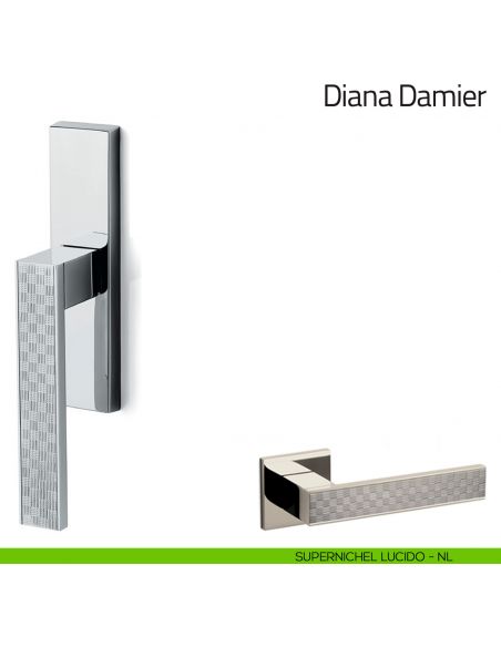 Maniglia per finestra cremonese Diana Damier Olivari supernichel lucido