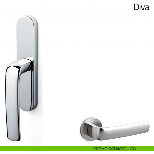 Maniglia per finestra cremonese Diva Olivari cromo satinato