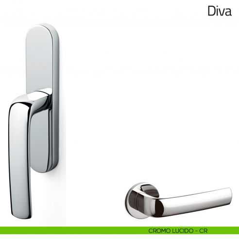 Maniglia per finestra cremonese Diva Olivari cromo lucido