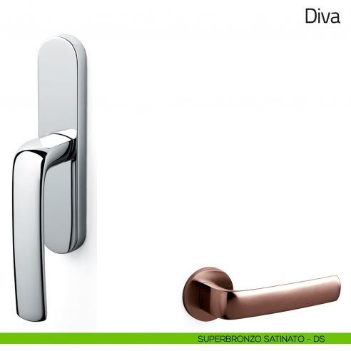 Maniglia per finestra cremonese Diva Olivari superbronzo satinato