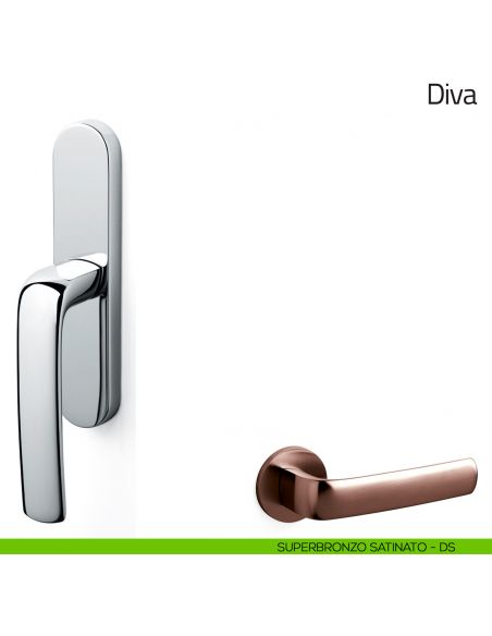 Maniglia per finestra cremonese Diva Olivari superbronzo satinato