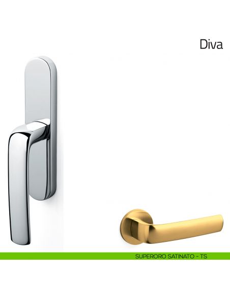 Maniglia per finestra cremonese Diva Olivari superoro satinato