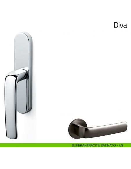Maniglia per finestra cremonese Diva Olivari superantracite satinato