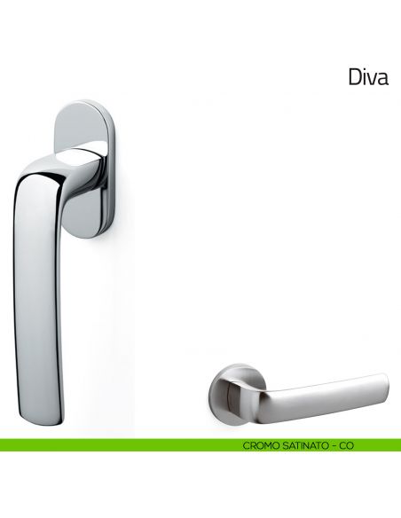Maniglia per finestra martellina DK Diva Olivari cromo satinato