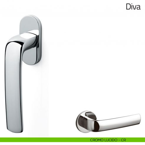 Maniglia per finestra martellina DK Diva Olivari cromo lucido