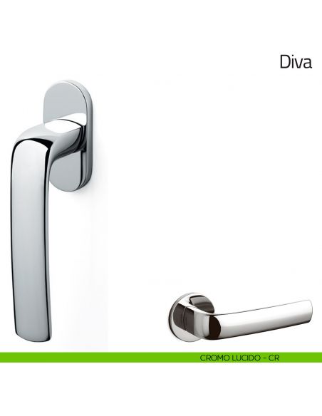 Maniglia per finestra martellina DK Diva Olivari cromo lucido