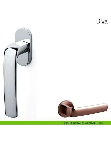 Maniglia per finestra martellina DK Diva Olivari superbronzo satinato