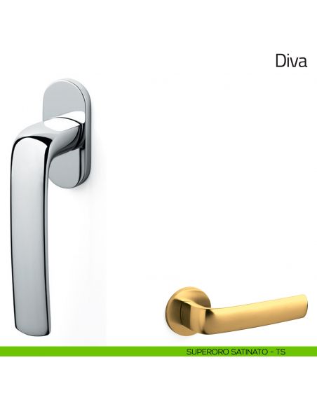Maniglia per finestra martellina DK Diva Olivari superoro satinato