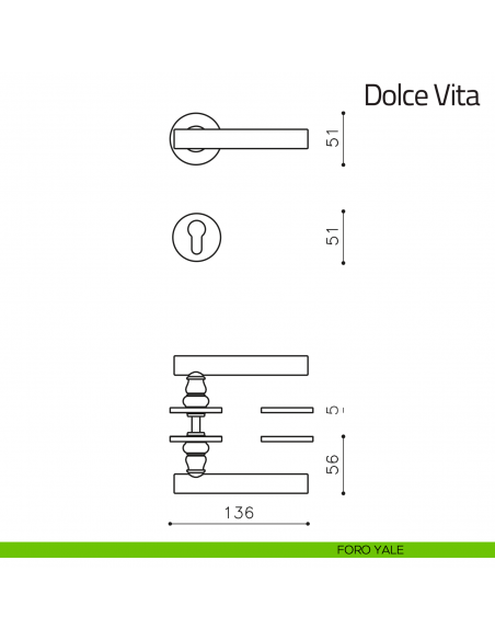 Maniglia per porta Dolce Vita Olivari foro yale