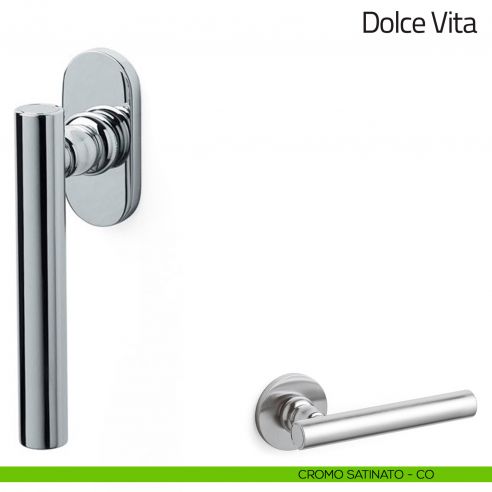 Maniglia per finestra martellina DK Dolce Vita Olivari cromo satinato