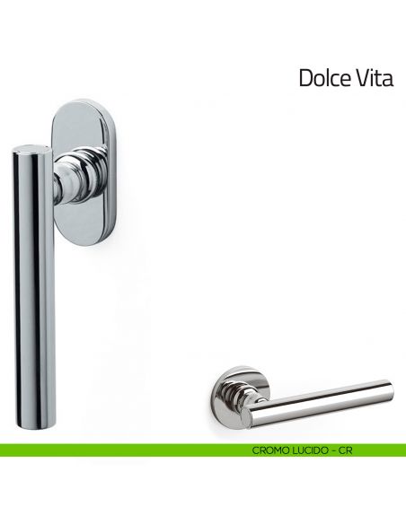 Maniglia per finestra martellina DK Dolce Vita Olivari cromo lucido
