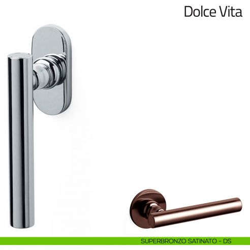 Maniglia per finestra martellina DK Dolce Vita Olivari superbronzo satinato