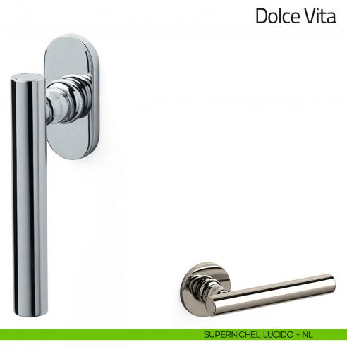 Maniglia per finestra martellina DK Dolce Vita Olivari supernichel lucido