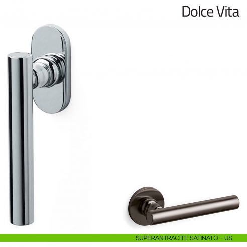 Maniglia per finestra martellina DK Dolce Vita Olivari superantracite satinato