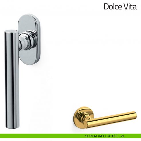 Maniglia per finestra martellina DK Dolce Vita Olivari superoro lucido