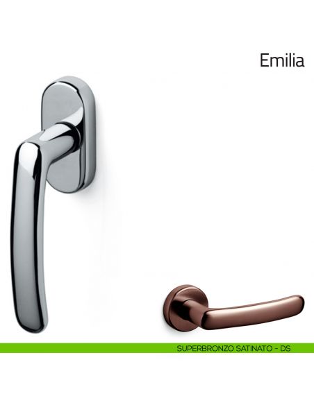 Maniglia per finestra martellina DK Emilia Olivari superbronzo satinato