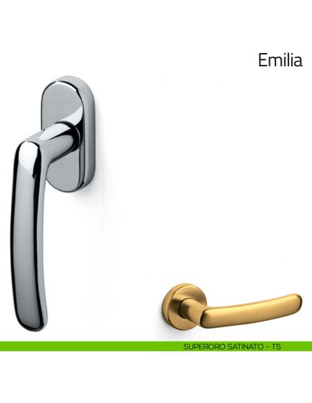 Maniglia per finestra martellina DK Emilia Olivari superoro satinato