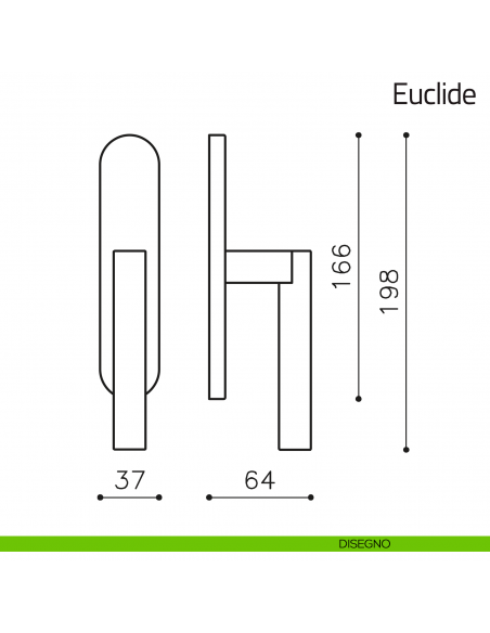 Maniglia per finestra cremonese Euclide Olivari disegno