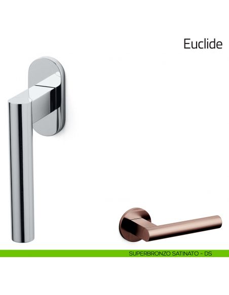Maniglia per finestra martellina DK Euclide Olivari bassa superbronzo satinato