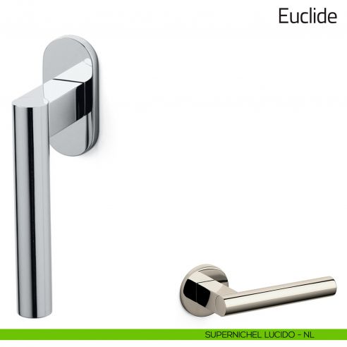 Maniglia per finestra martellina DK Euclide Olivari bassa supernichel lucido