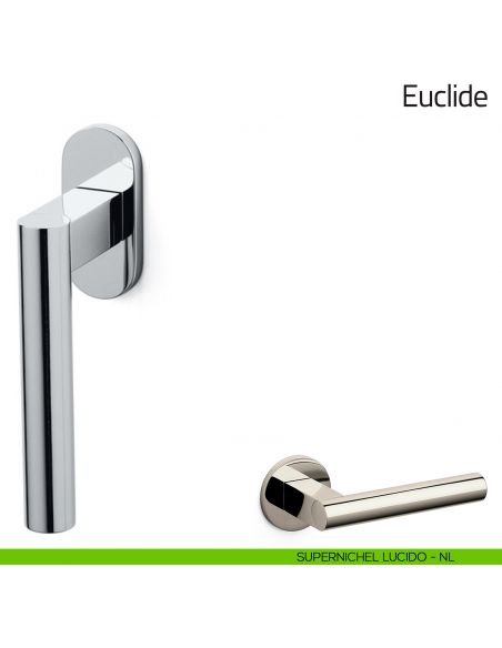 Maniglia per finestra martellina DK Euclide Olivari bassa supernichel lucido
